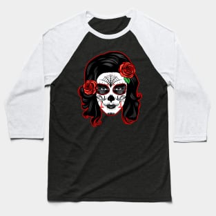 Sugar Skull Lady Baseball T-Shirt